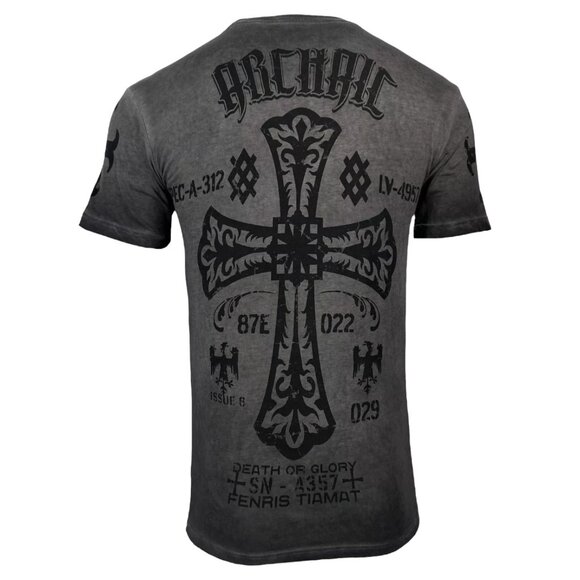 Archaic by Affliction Men's T-Shirt Cold Acid Cross Biker S-5XL - Picture 3 of 5